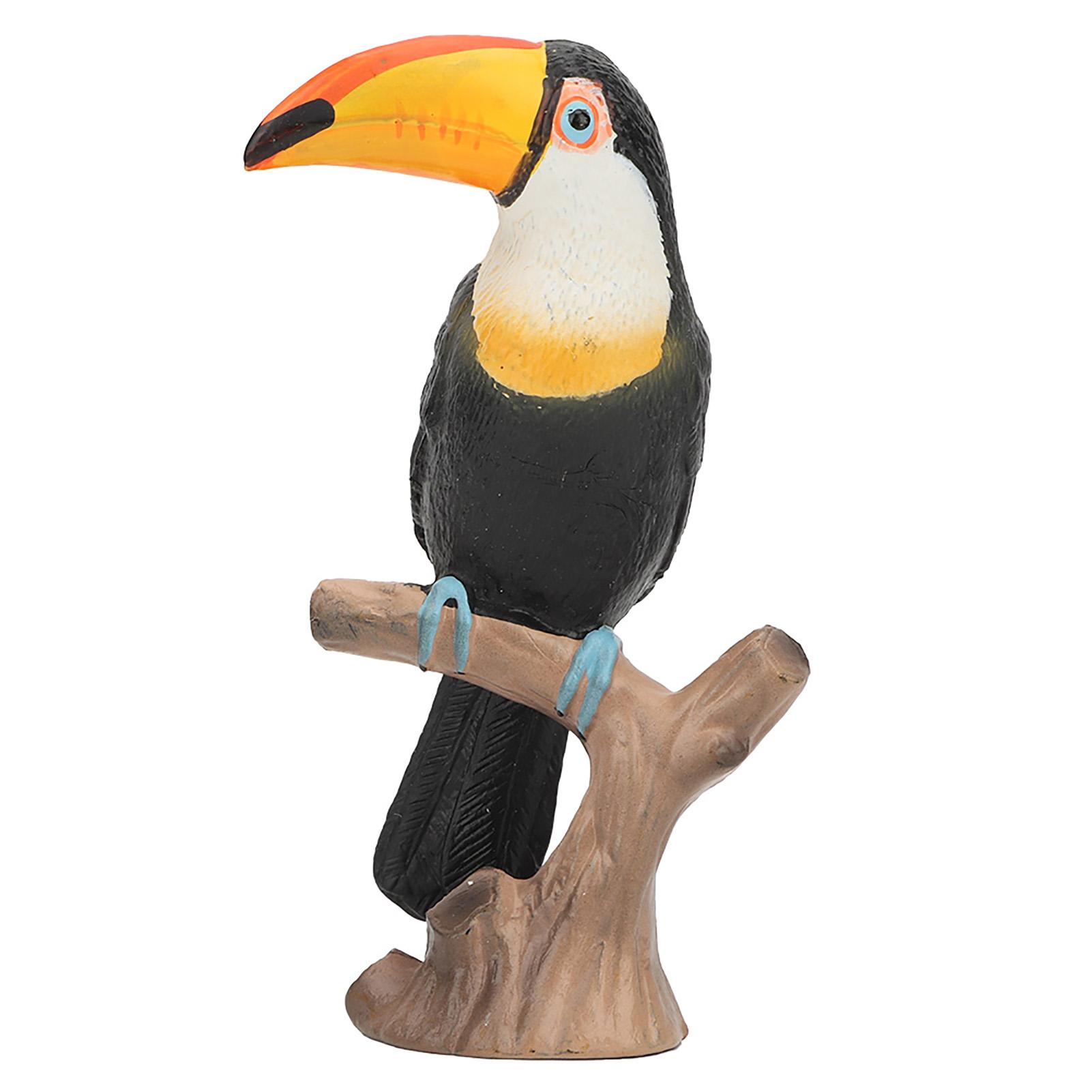 Vivid Lifelike Children Kids Wild Animal Toucan Model Plastic Simulated Toy