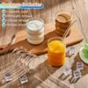 4 Stück/Set Glasbecher Kaffeetasse Kreative Klare Trinkgläser Geriffelte Glaswarenbecher Mit Strohhalmen Set Cocktail Fruchtglas