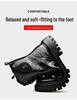 Men's Trendy Wool-Lined Cowhide High-Top Martin Boots with Side Zipper - Casual and Warm.