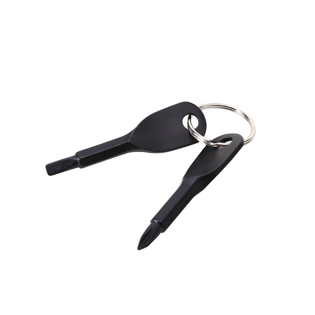 2 Keys Outdoor Pocket Tool EDC Stainless Screwdriver Set Steel Keychain Key Ring