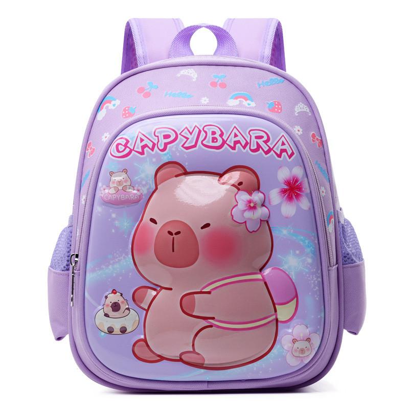

Hard Trendy Capybara Shell Backpack For Boys And Girls With Lightweight Design And Playful Aesthetic Purple