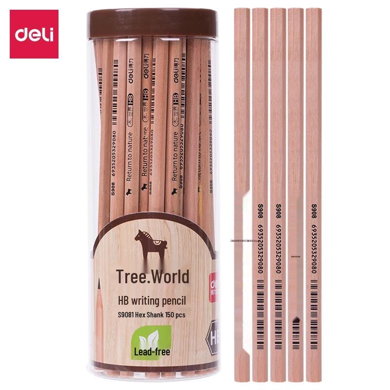 Deli Wood HB Hexagonal Pencils, 50-count