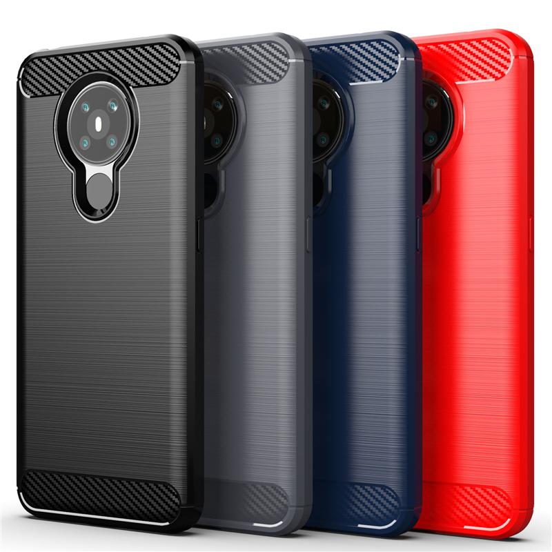 Für Cover Nokia 5.3 Hülle Für Nokia 5.3 Weiche TPU Bumper Kohlefaser Handyhülle Für Nokia XR20 2.4 3.4 5.4 6.2 7.2 8.3 5.3 Fundas