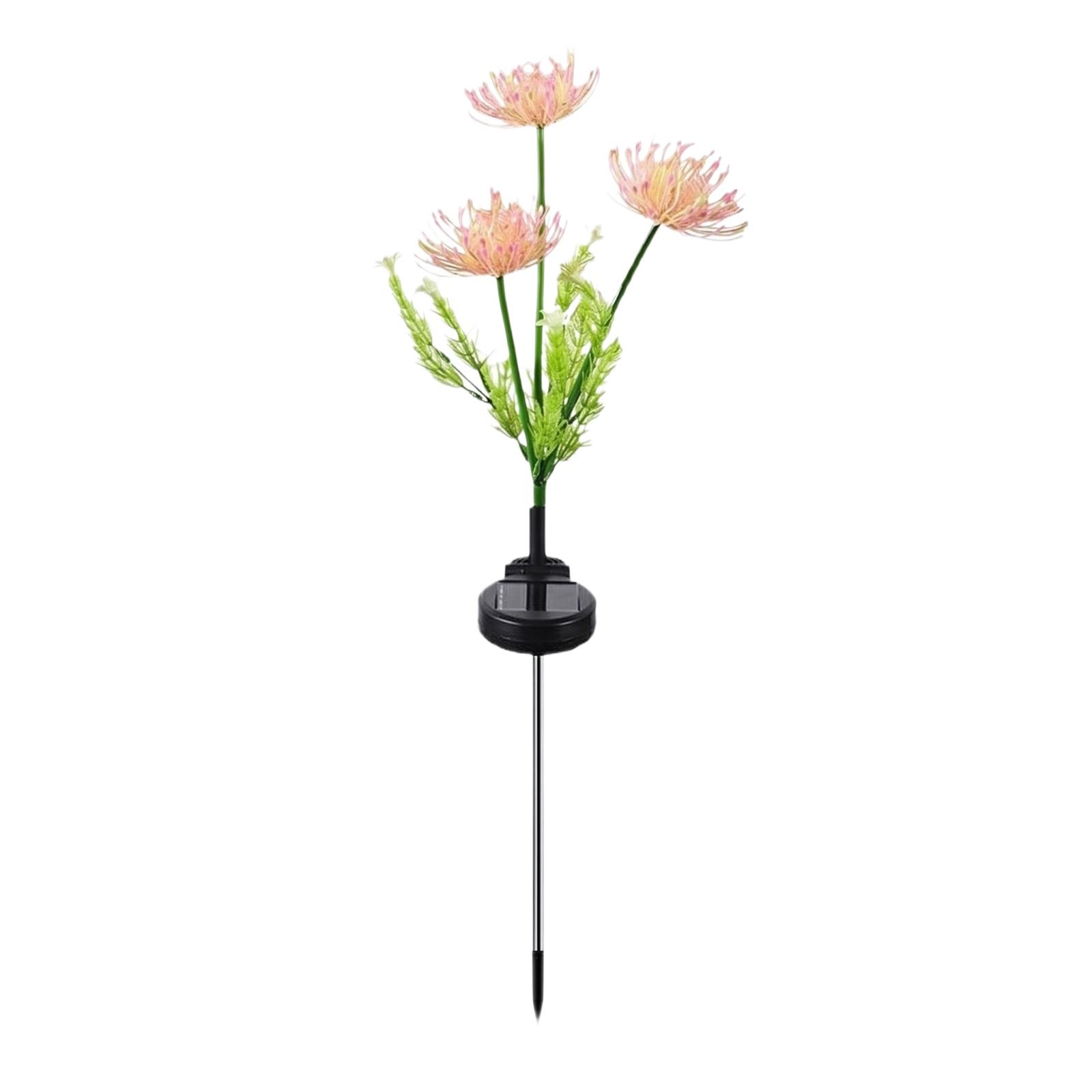 

Solar Powered Outdoor Garden Decorative Flower Light with Realistic Artificial Flower Design and Stake for Lawn Patio Yard Pathway Lighting one size розовый