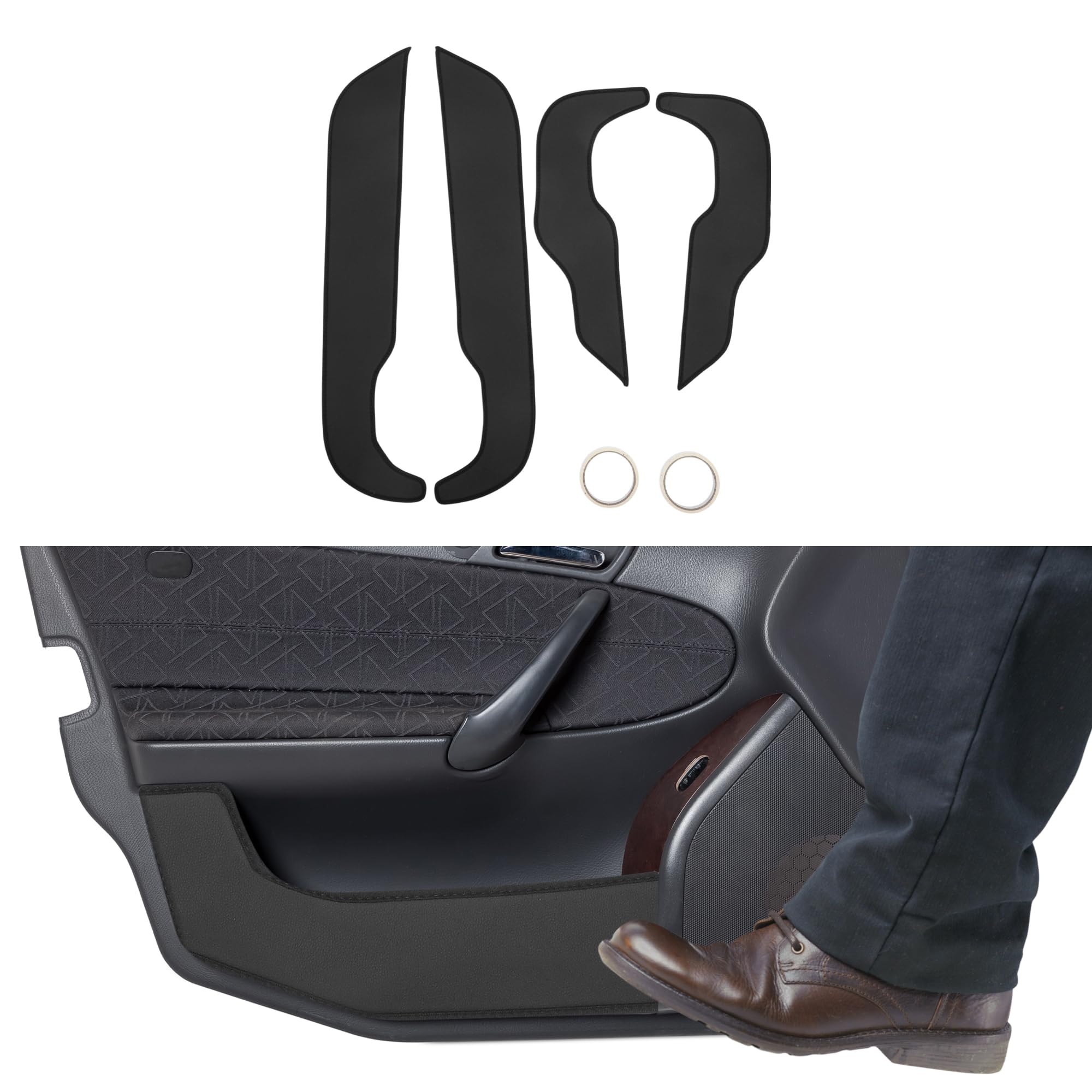 

TUCKBOLD Кожаная накладка на дверь автомобиля Защита боковой кромки двери Салон 1 комплект для Honda CRV Наклейки против ударов ногами, Защитные накладки, Аксессуары, Черный, 2017-2020 чёрный