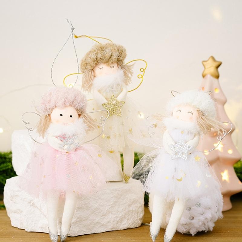 Stoffengel-Puppe Anhänger Schmuckstück Leichte Dekoration für Kinder Dekorative Weihnachtsbaum-Accessoires