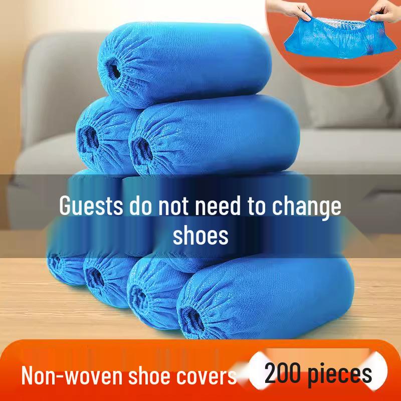 Disposable Non-Slip Indoor Overshoes for Adults and Children - Thickened, Anti-Static, Wear-Resistant, Non-Woven Foot Covers for Guests