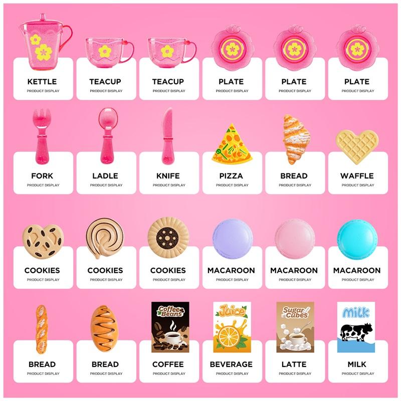 Toy Tea Set For Little Girls Tea Party Set Toys For Kids Girls Pretend Play Kitchen Food Miniature Snack Afternoon Tea Sets Toys