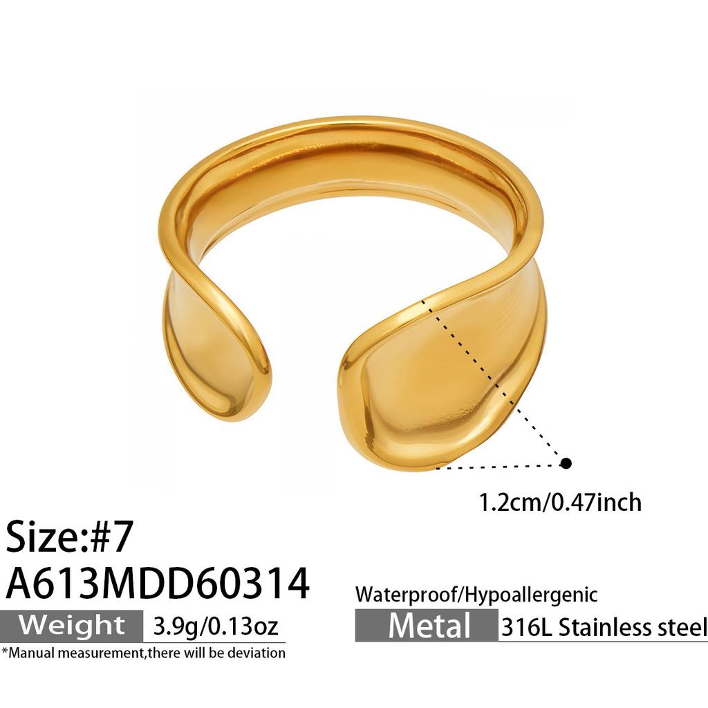 18K Gold Plated Adjustable Stainless Steel Ring Set, Luxury Snake Zircon Geometric Minimalist Unique Women Daily Wear Jewelry