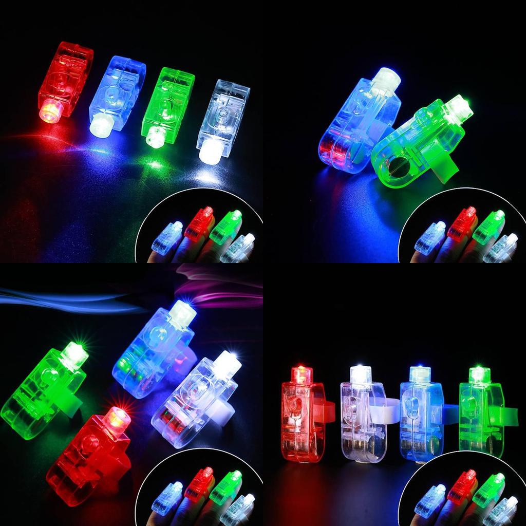 Colorful Led Finger Lights For Festive Cheering Plastic Laser Ring Props Bulk Supply