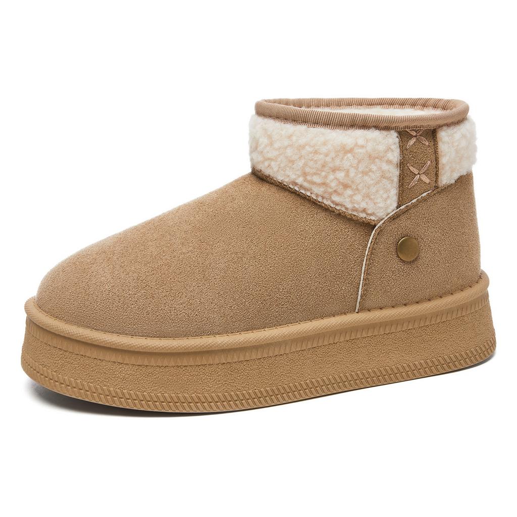 Shoes women's new snow boots cotton shoes piled thickened cotton boots one pedal medium boots thick-soled women's boots