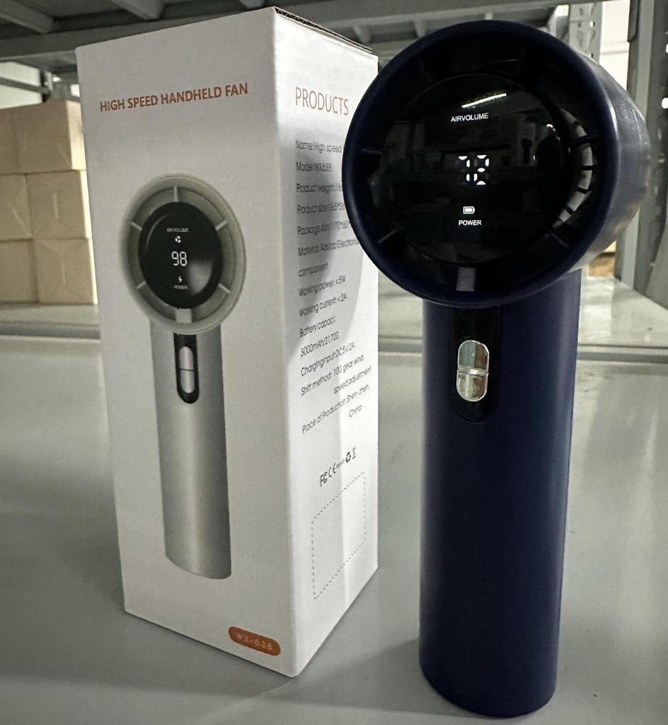 USB Charging 100-Speed Digital Display Mini Handheld Fan