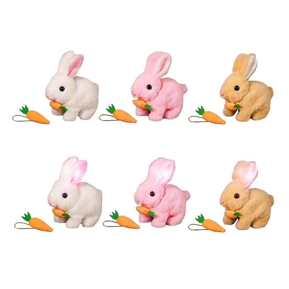 Cute Electric Rabbit with Carrot Interactive Electronic Pet Electronic Pet Rabbit Toy Birthday Gift for Kids
