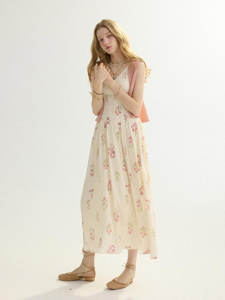 Sinseuden Rosebud Sleeveless Long Dress