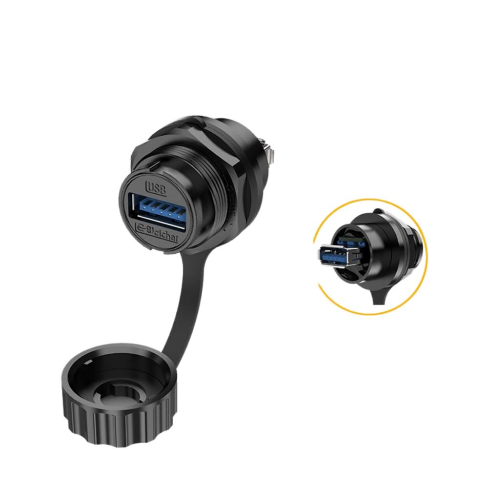 USB Data Interface Wire Wateroroof IP67 USB3.0 Connector Extension Cable USB 3.0 Panel Mount Cable USB Type A Round Socket