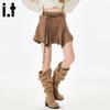 :CHOCOOLATE It American Retro High-Waisted Asymmetric Short Skirt