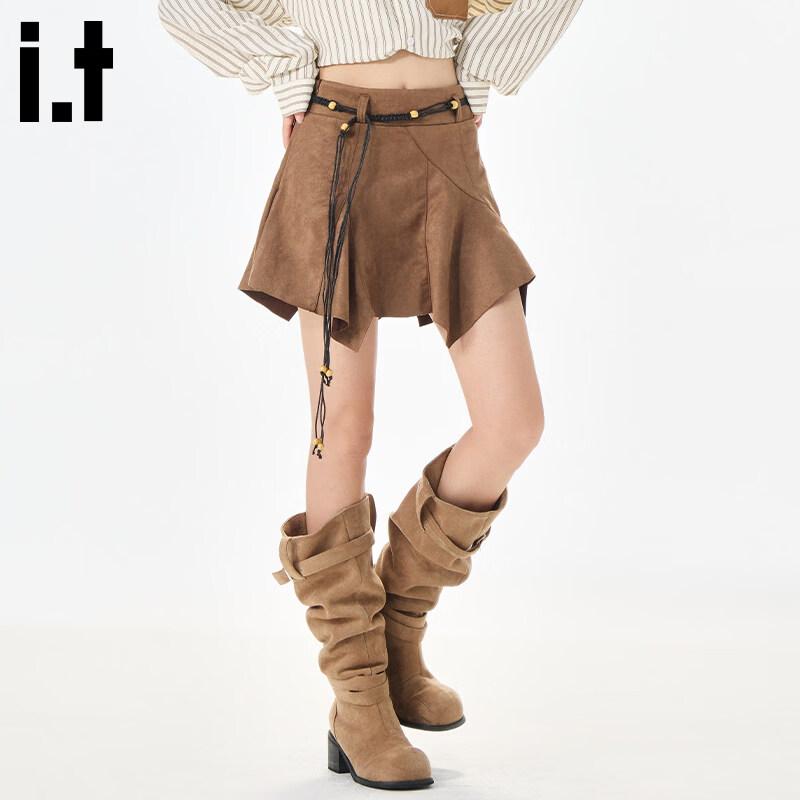:CHOCOOLATE It American Retro High-Waisted Asymmetric Short Skirt