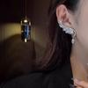 Simple Alloy Long Wing Stud Temperament Feather Earrings Silver Wings Shape Elf Ear Cuff Earrings Jewelry Accessories Gifts