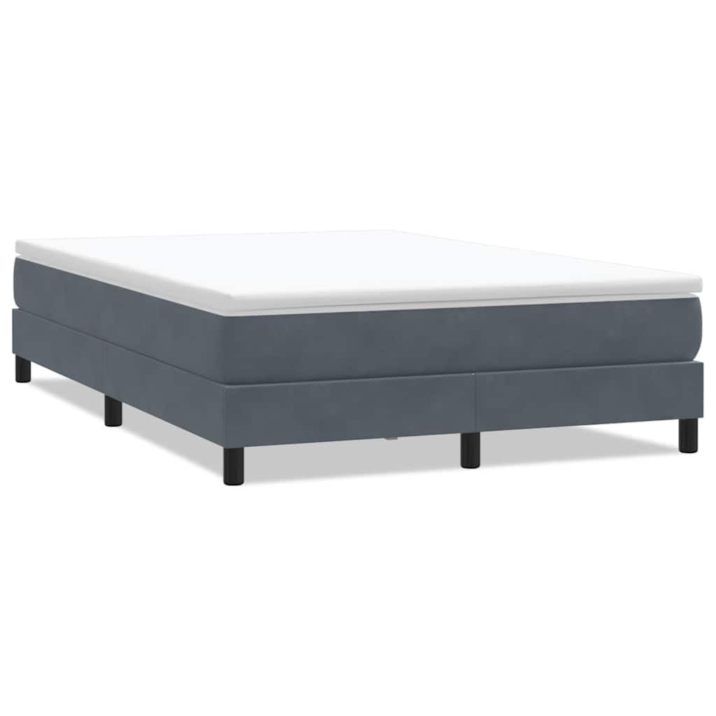 Łóżko Box Spring Bez Materaca Ciemnoszary 140X220 Cm Aksamit