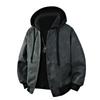 Spring and Autumn New Hooded Fake Two-piece Men's Leather Jacket Men's Cycling Bike Leather Jacket Men's American Men's Leather Jacket