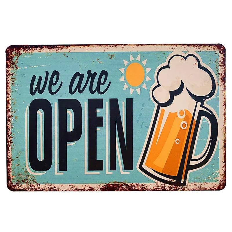 Vintage Beer Cheers Metal Tin Signs Wall Decor Pub Bar Man Cave Club Restaurant Kitchen Crafts Plate Room Decoration