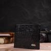 Men's Original Horizontal Format Wallet Made of Genuine Leather with Crocodile Embossing CANPELLINI 21768 Black