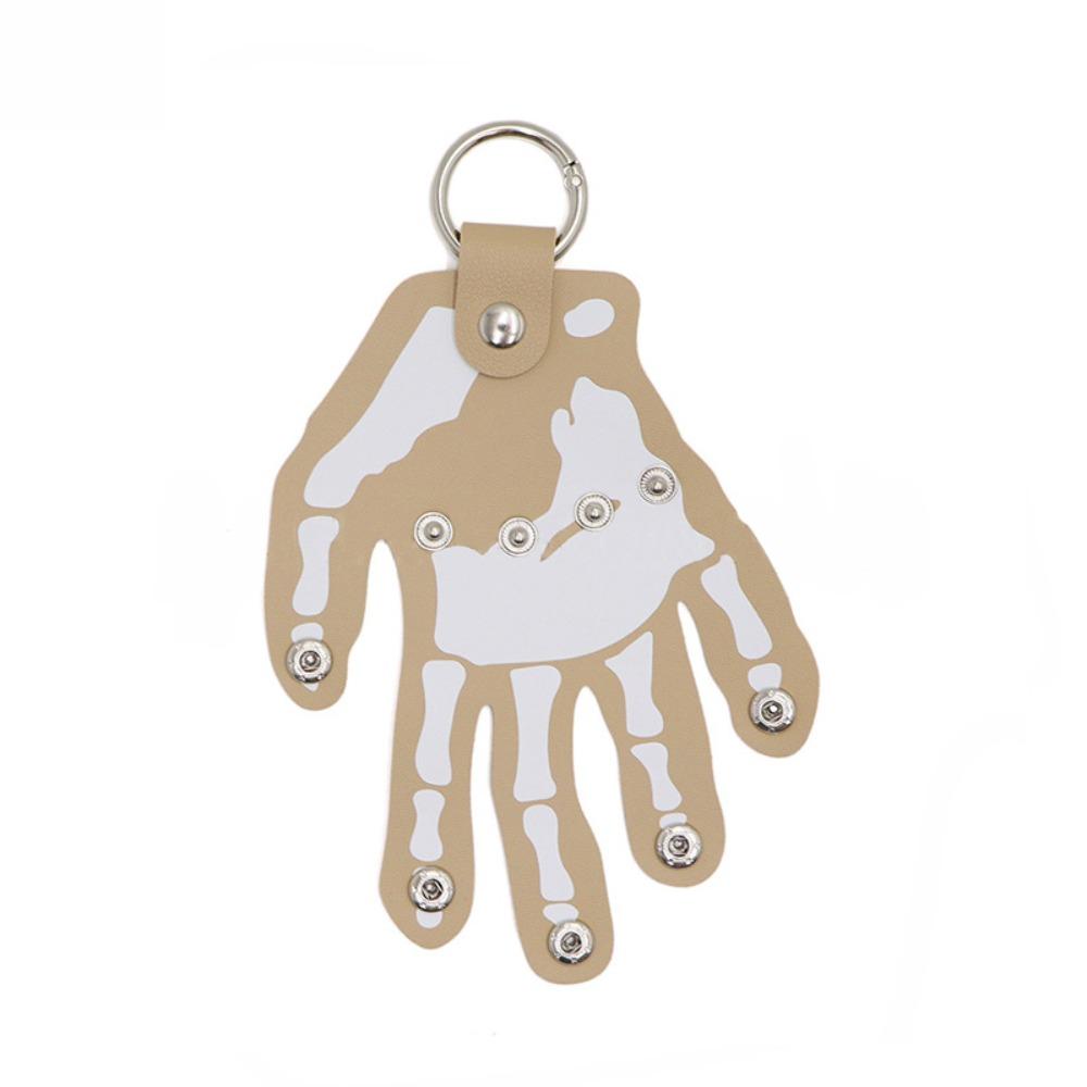 Punk Hand Keychain Holder PU Leather Hand Bone Key Bag Pendant  Backpack Decor