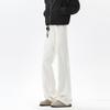 Dongjie No Logo Flus New Autumn White Jeans Retro Slim Straight Casual Flared Pants for Men
