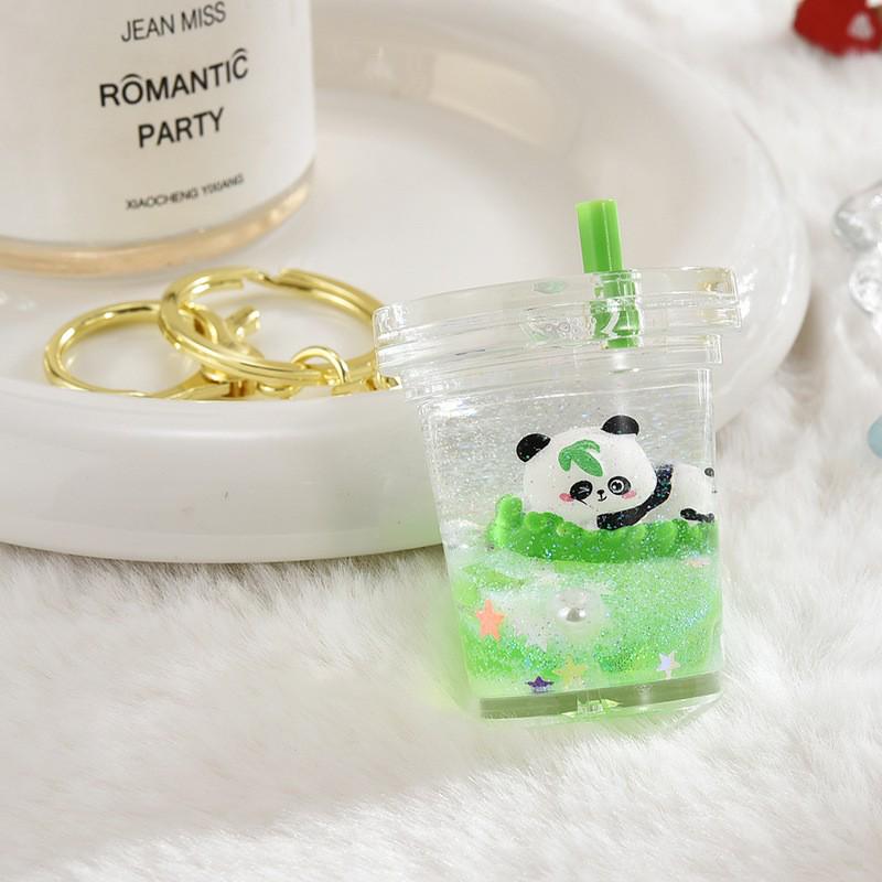 Creative Cartoon Panda Floating Bottle Keychain – Cute Bag Pendant Toy
