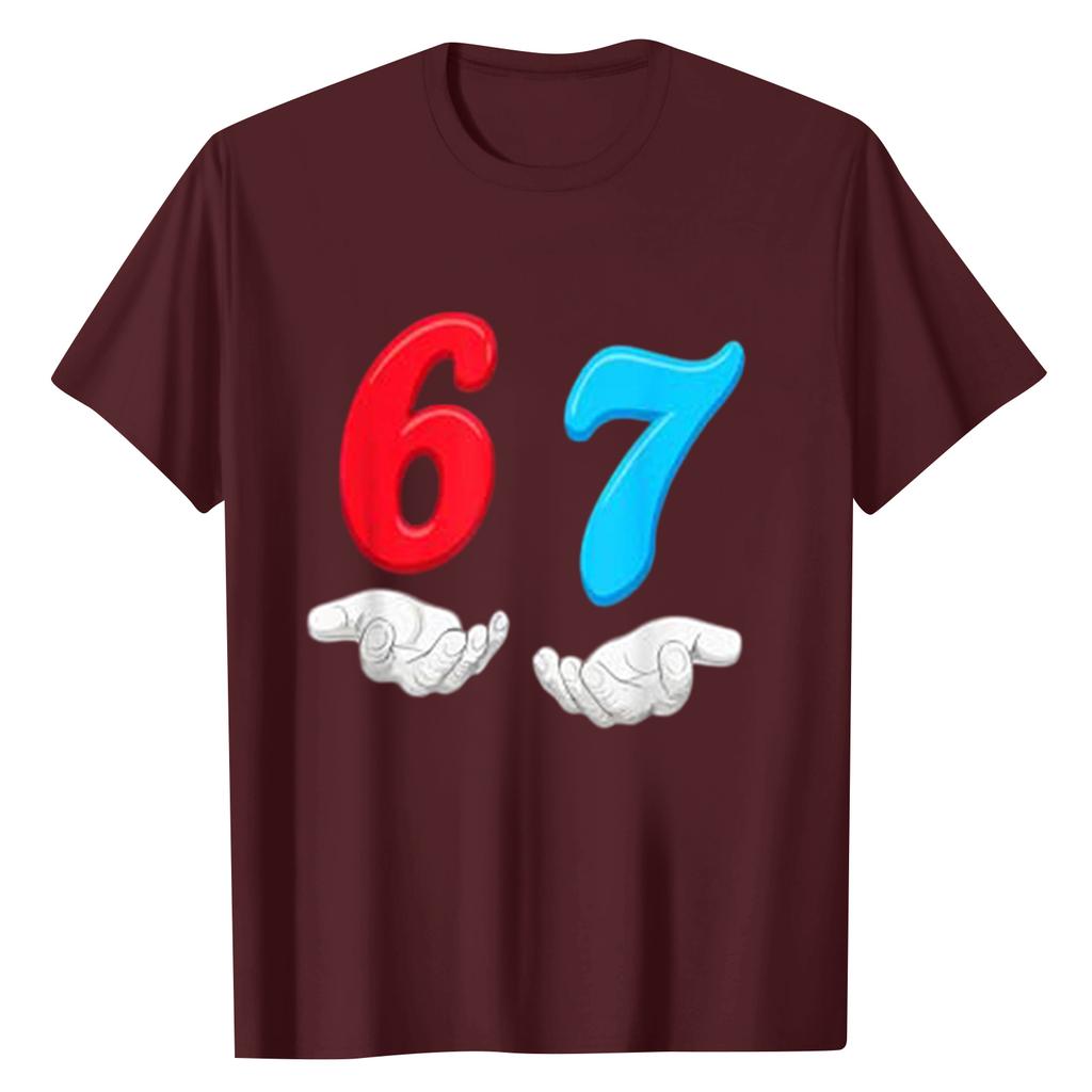 Ladies' Digital Printed Casual Round Neck Short Sleeved Top