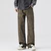 Spring American high street wide-leg dirty pants men's trendy brand loose straight casual pants men's tooling trend
