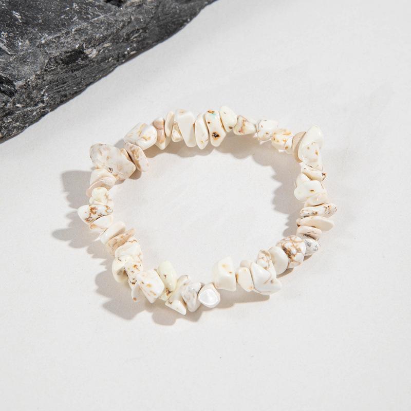 Ретро этнический стиль цветной гравийный эластичный браслет дофаминовый нерегулярный бусинный браслет браслет ювелирные изделия