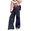 Women's High Waist Retro Wide-Leg Jeans In Dark Blue - Spring/Autumn 2025