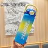 Summer Matte Gradient Plastic Drinking Cup With Straw For Home And Commuting Use