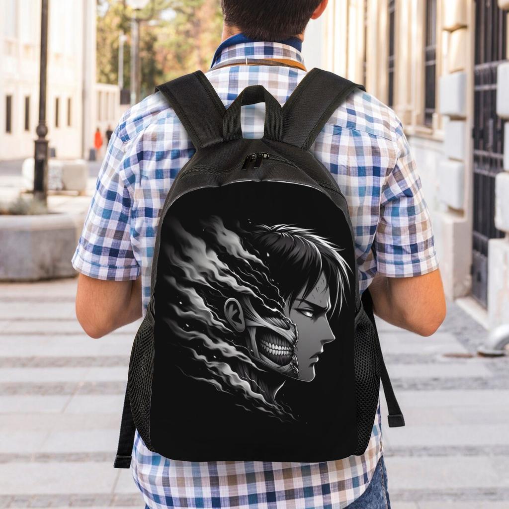 3D Printing Attack On Titans Backpack for Boys Girls Manga School College Travel Bags Women Men Bookbag Fits 15 Inch Laptop