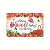 2D Pink Strawberry Newborn Baby Shower Backdrop