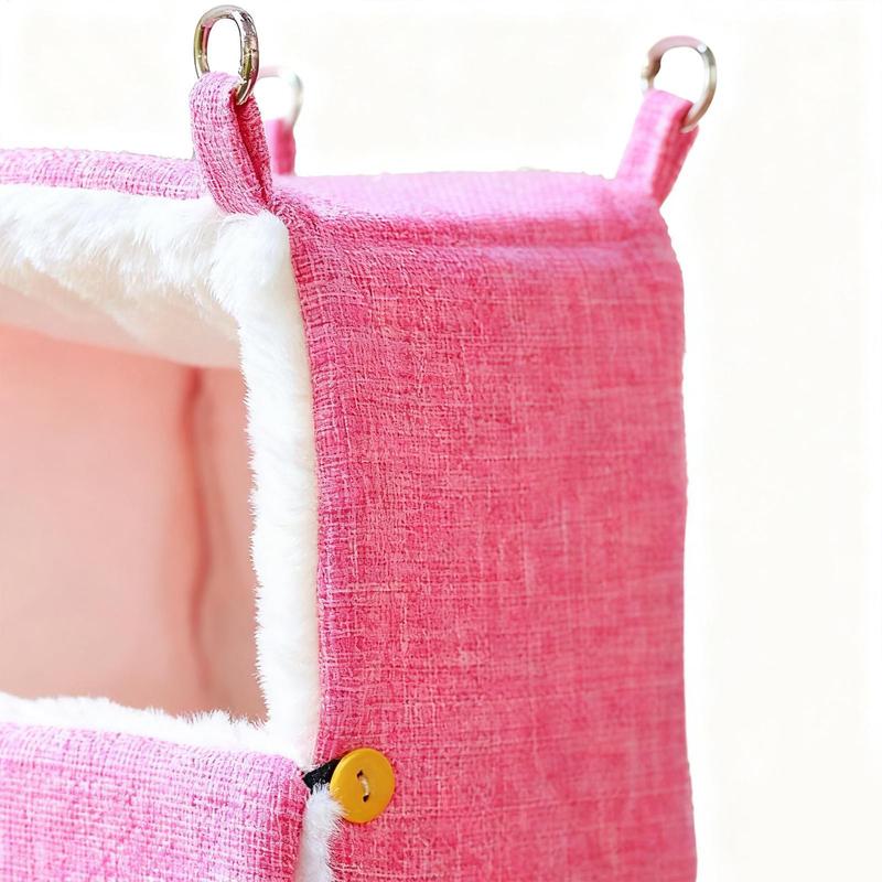 Pet Bird Parrot Cages with Heating Pad Warm Plush Hammock Hut Tent Bed Hanging Cave for Sleeping and Hatching Bird Accessories