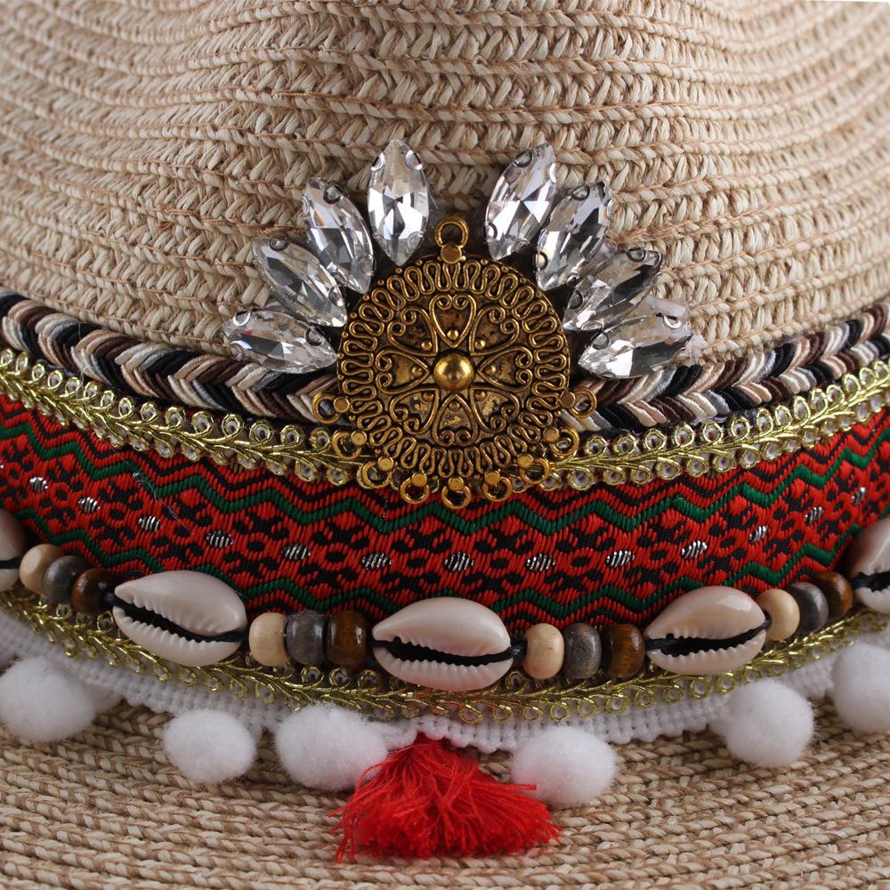 Spring and Summer New Sunscreen Hats, Women's European, American and Western Cowboy Hats, Women's Tide Outdoor Beach Sunshade Straw Hats
