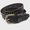 Unisex Retro Braided Belt with Genuine Leather Buckle, Fine Cowhide for Casual Wear