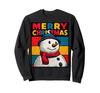 Snowman Pop Art Merry Christmas Christmas Motif Sweatshirt