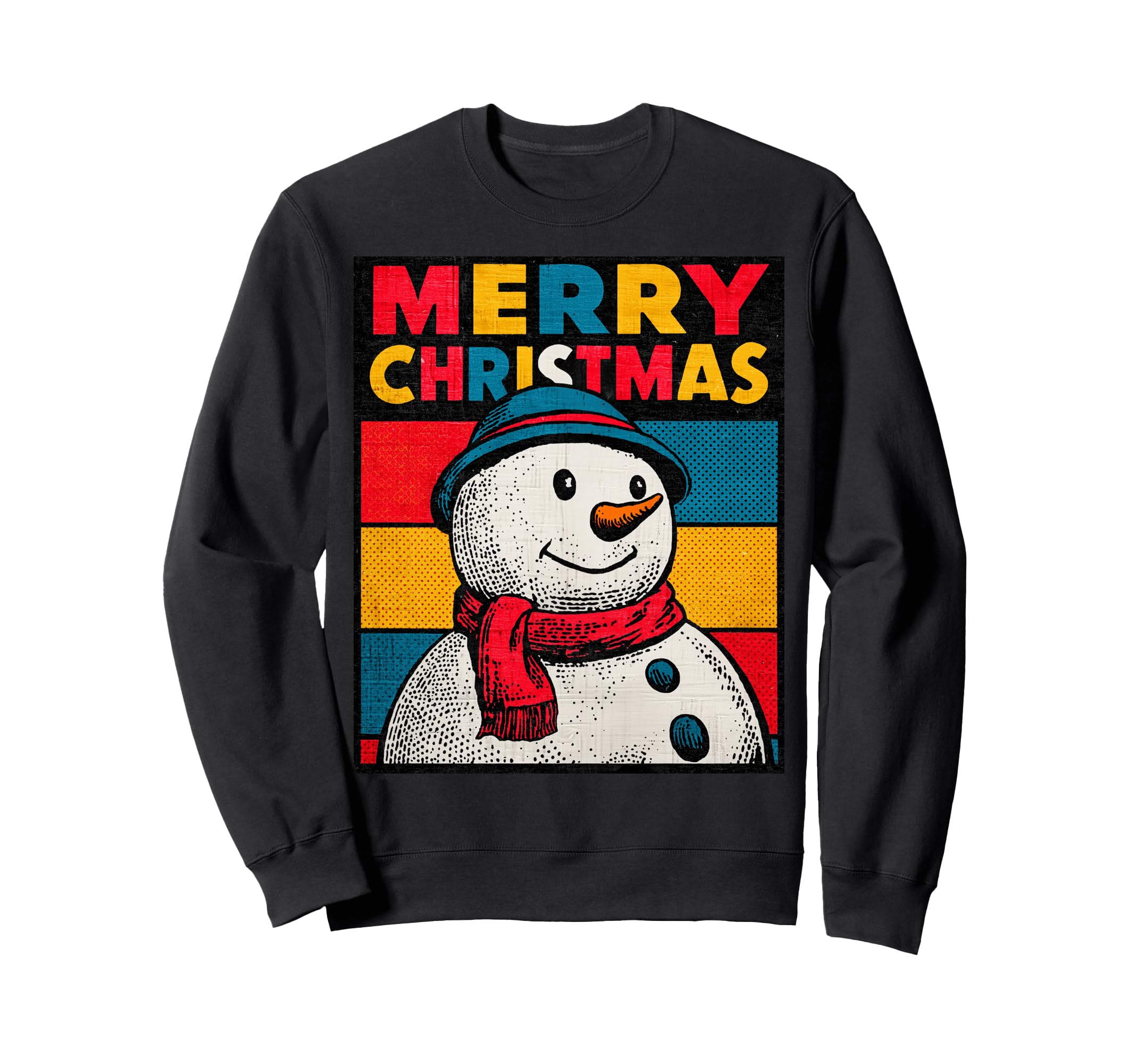 

Snowman Pop Art Merry Christmas Christmas Motif Sweatshirt чёрный