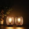 JHY DESIGN Metal Cage LED Lantern, 17cm Tall, Battery Operated, Cordless, Indirect Lighting, Antique Style, Table Lamp, LED Bulb Included, Perfect for