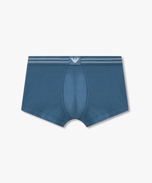 

[Emporio Armani Underwear] Мужские хлопковые боксеры с полосатой резинкой 0816112051 [Отправка из Кореи] 100% Оригинал Blue Green - S