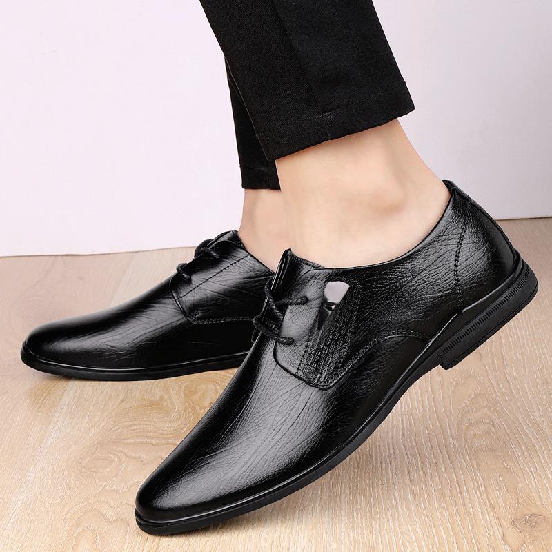 Fashion Lace-up Casual Genuine Leather Footwear 2024 Men Office Oxfords Shoes Hot Sale Male Comfortable Dress Shoe Brand Coiffeur Shoes