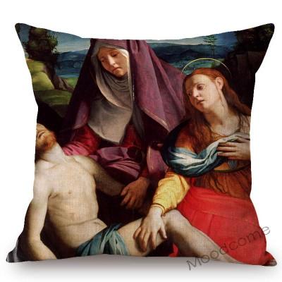 Home Decor Art European Oil Painting Poseidon Venus Sofa Throw Pillow Case Florentine Style Agnolo Bronzino Linen Cushion Cover
