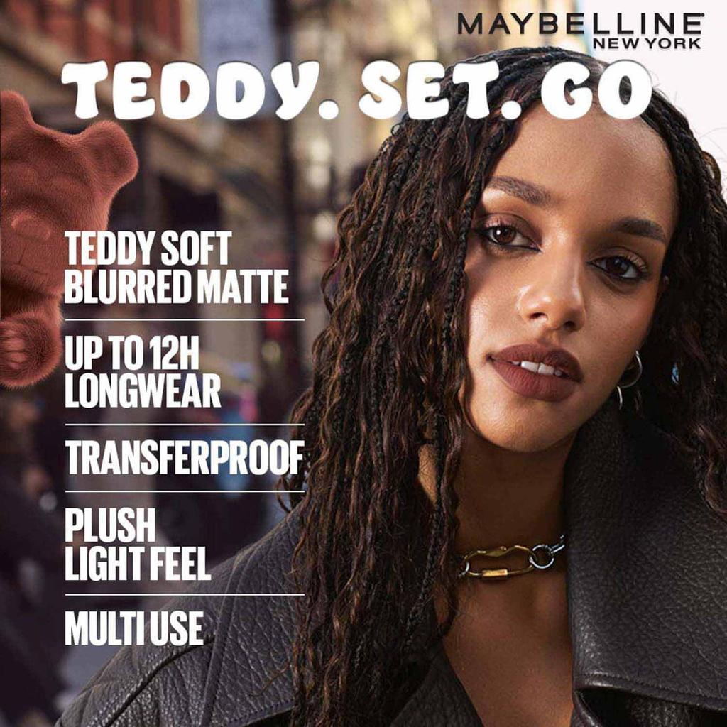 Maybelline New York Superstay Teddy Tint Lip and Cheek Color 5ml Pinky Promise Long-Lasting Matte