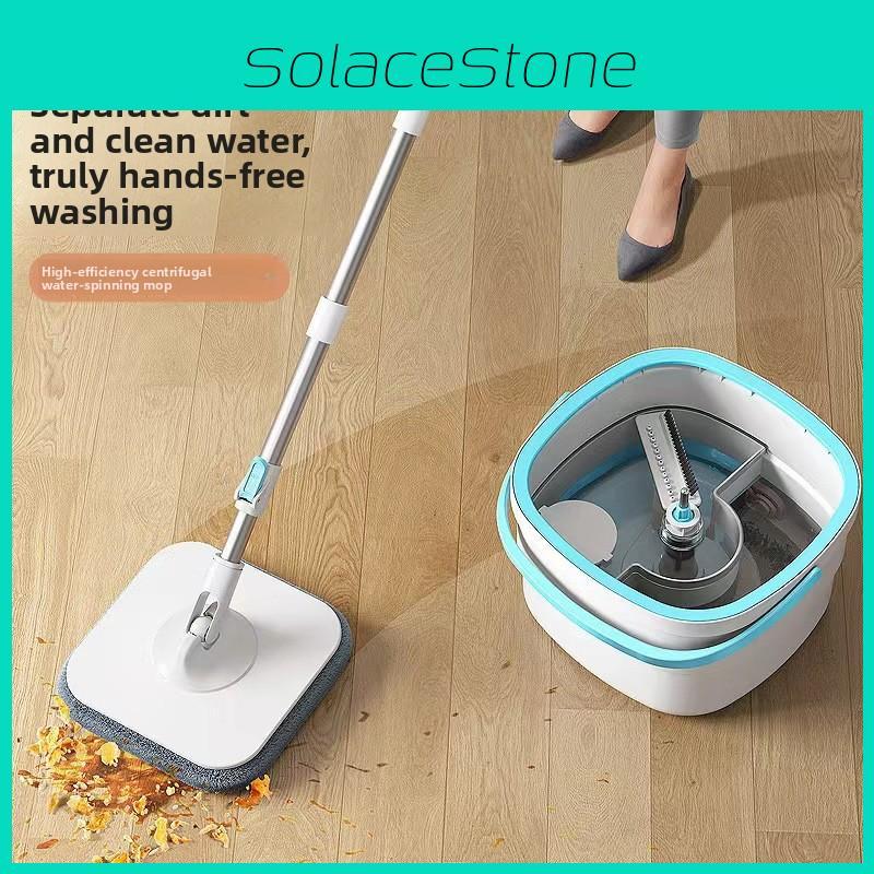 Spin Mop Bucket With Rotating Twisted Drying System For Home Cleaning Efficiency