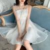Sweet and Super Fairy Mesh Dress Women's Sleeveless Ruffle Mesh Camisole Dress High Waist A Line Short Mini Skirt Suitable for Parties Vacations