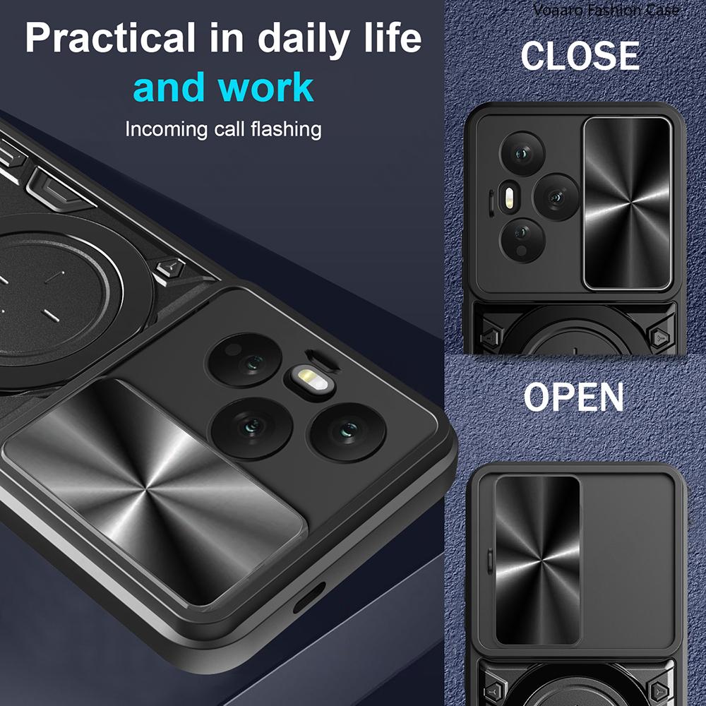 Slide Lens Armor Funda for Honor 400 Pro 5G Global Case for Honor 400 Pro 5G Global DNP-NX9 Case Magnetic Ring Kickstand Cover