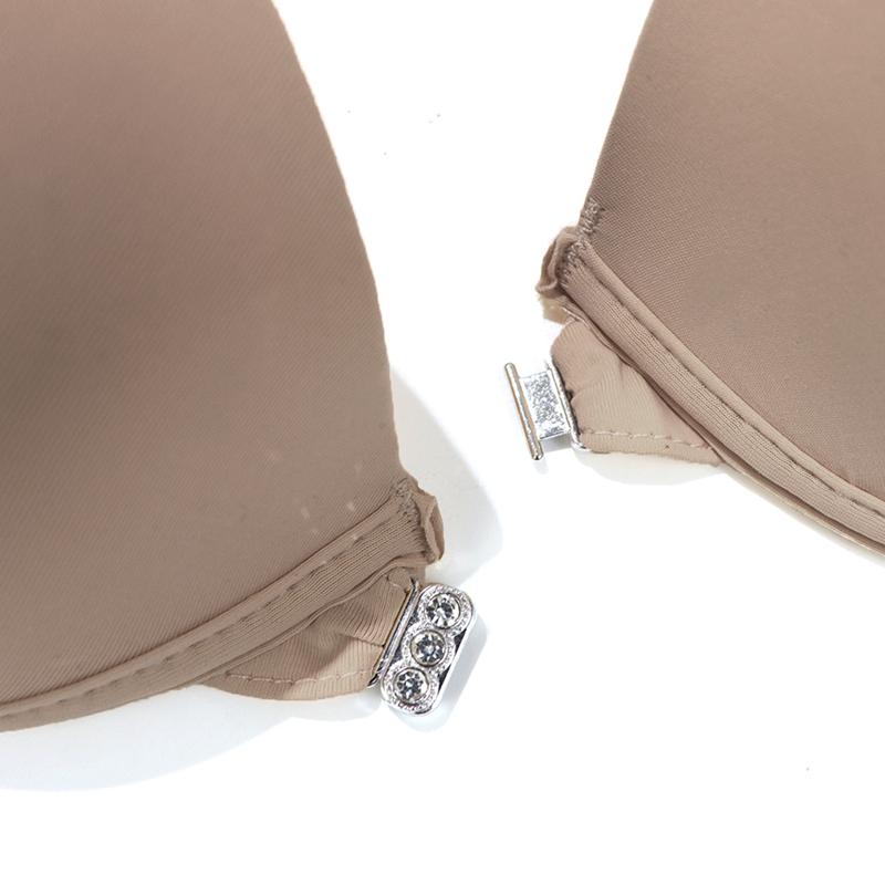Women Backless Lingerie Set Strapless Bra and Thong with Transparent Straps Front Closure Lingerie Push Up Bra with Wire 32B-38B 32C-36C
